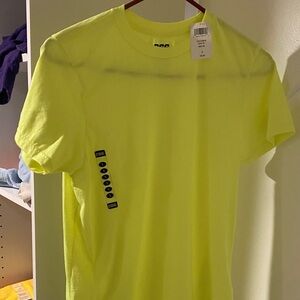 High-Visibility Neon Yellow Short Sleeve Crew Neck T-Shirt